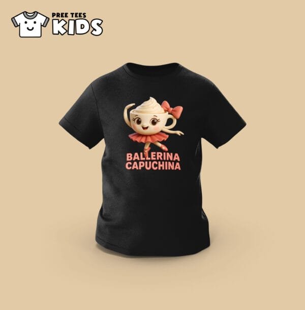 KIDS Anomali BALERINA CAPUCHINA Premium Cotton T-Shirt - Image 2