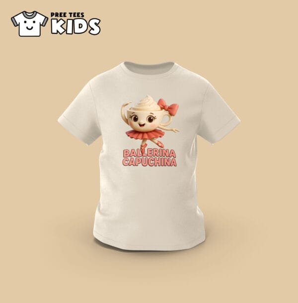 KIDS Anomali BALERINA CAPUCHINA Premium Cotton T-Shirt - Image 6