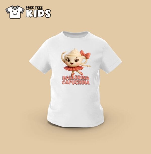 KIDS Anomali BALERINA CAPUCHINA Premium Cotton T-Shirt - Image 7