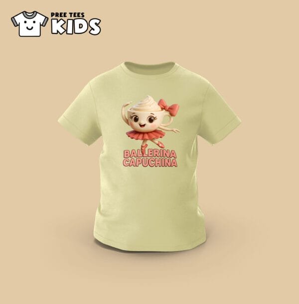 KIDS Anomali BALERINA CAPUCHINA Premium Cotton T-Shirt - Image 3