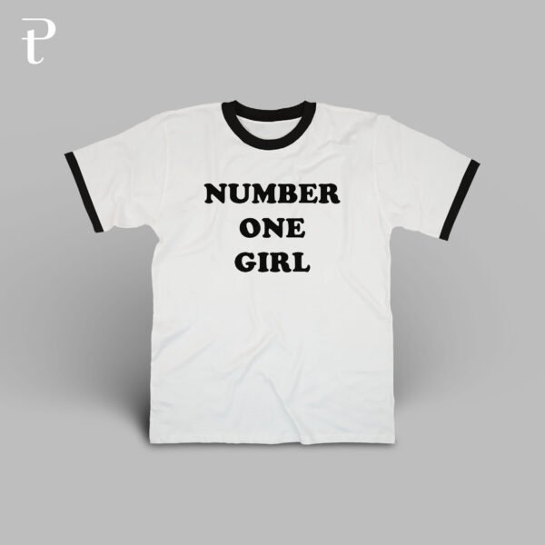 Number One Girl Premium Cotton Ringer T-Shirt - Image 2