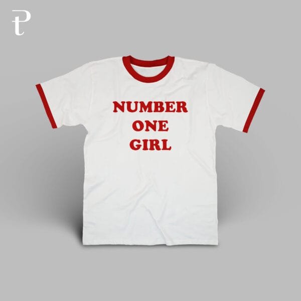 Number One Girl Premium Cotton Ringer T-Shirt