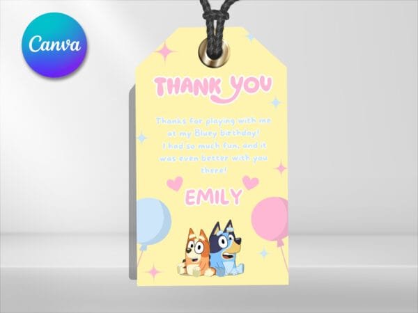 Editable Bluey Birthday Invitation, Bluey TwoEy Birthday Invitation Template, Digital Direct Download - Image 4