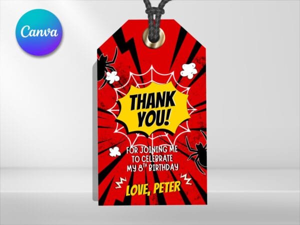 Editable Spiderman Comic Birthday Invitation, Spiderman Birthday Invitation Template, Digital Direct Download - Image 4