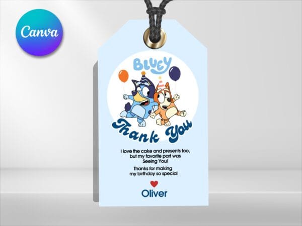 Editable Bluey Birthday Invitation, Blue Birthday Invitation Template, Digital Direct Download - Image 4