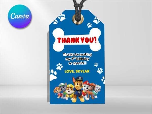 Editable Paw Patrol Birthday Invitation, Pawty Birthday Invitation Template, Digital Direct Download - Image 4