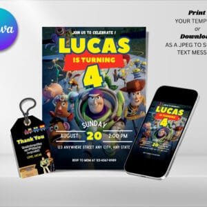 Editable Toy Story Birthday Invitation, Toy Story Birthday Invitation Template, Digital Direct Download