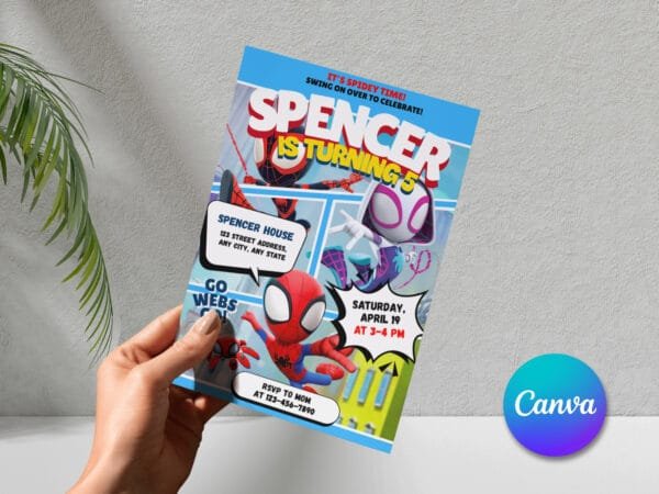 Editable Spidey and His Amazing Friends Birthday Invitation, Spidey Birthday Invitation Template, Digital Direct Download - Image 6