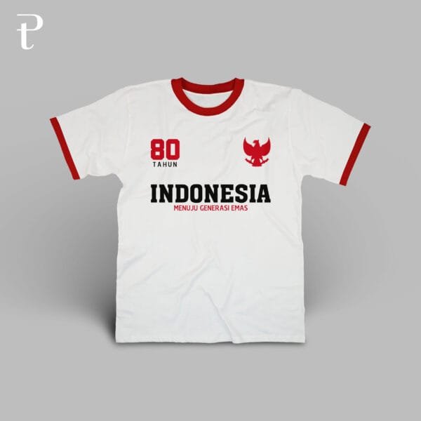 Indonesia 80 Tahun Dirgahayu Premium Cotton Ringer T-Shirt